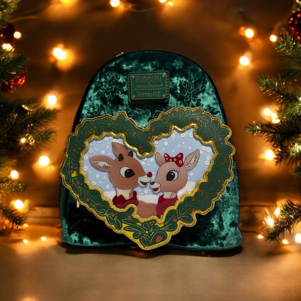 Loungefly Parks Exclusive Rudolph & Clarice Holiday Mini Backpack NWT Rare HTF